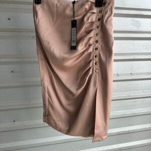 BCBGMaxAzria Pink Ruched Pencil Skirt Knee-Length